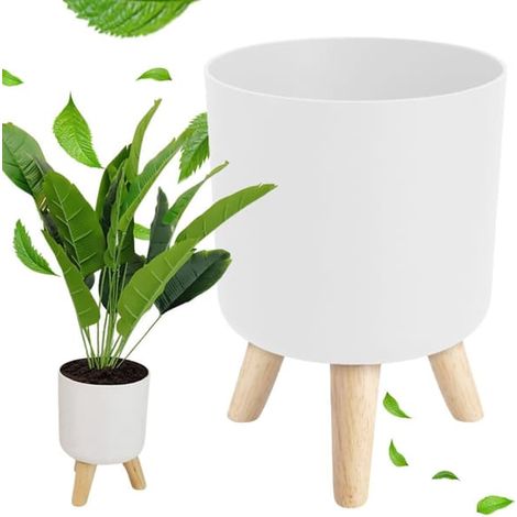 Pot de fleurs sur pieds - Pot blanc pour la maison et le jardin (1/5)