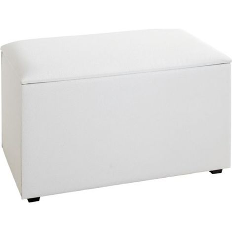 Coffre de Rangement Design "Soldi" 65cm Blanc (1/5)