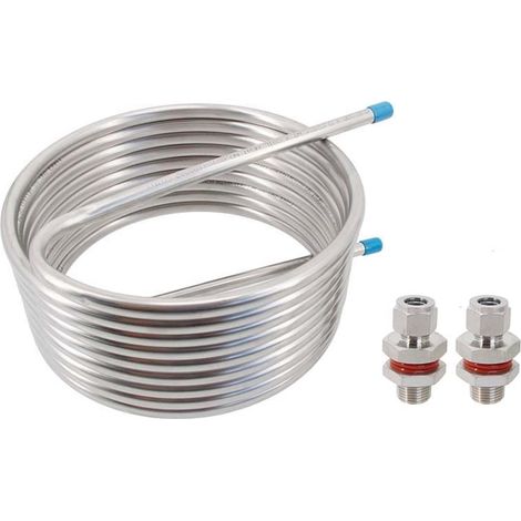 Échangeur de chaleur à plaques, Système De Purée À Recirculation D'échange De Chaleur Sans Soudure, 25 Pieds (7.6 Mètres), Bobine En Acier Inoxydable 304, Tube De 1/2 ", 10" 12 "de Diamètre Pour le ch (1/5)