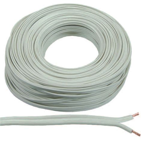 Cavo elettrico bipolare piattina costa larga bianco - 2x mmq.1 colore bianco
