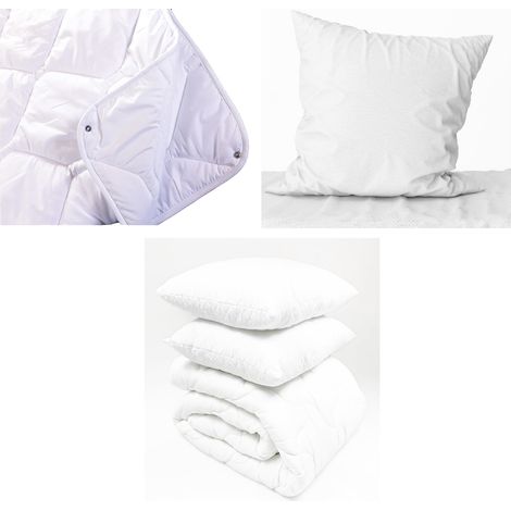 Easy Sleep 4-Jahreszeiten Doppelbettdecke 160x200 cm + 2 Kissen 50x60 cm.