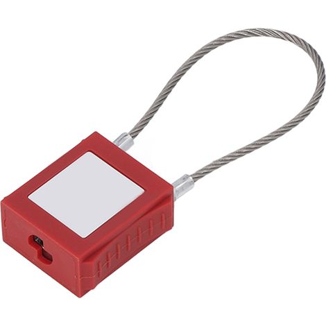 Schlagfestes Edelstahl-Lockout/Tagout-Kabel, elektrisches Vorhängeschloss mit Schlüssel, 5 Kabel und 20 Etiketten. (1/5)