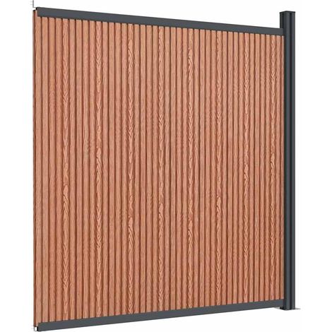 Panneau de clôture marron 173x186 cm WPC (1/5)