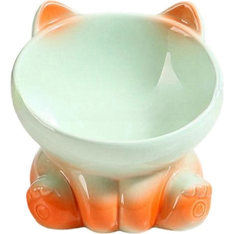 Gradient Ceramic chat bol animal bol Eating bol Drinking bol animal accessoires chien bol chat bol avec Slanted Mouth (1/5)