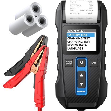 Testeur de batterie et alternateur professionnel 12V 24V TOPDON BT300P avec imprimante (1/5)