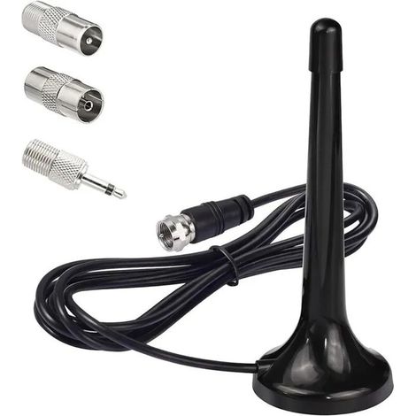 Antenne radio FM/DAB télescopique d'intérieur, base magnétique, 75 ohms, compatible avec les récepteurs stéréo (1/5)