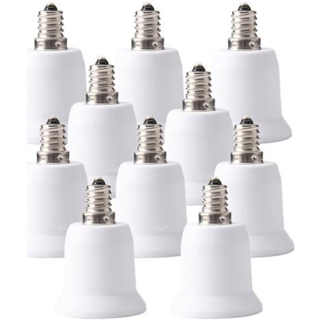 Adaptateur de douille E14 vers E27, support de lampe convertisseur pour lampes et ampoules LED, 10 unités. (1/5)