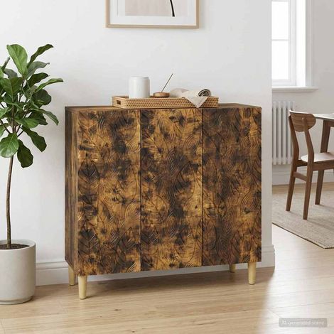 vidaXL Buffet Chêne fumé 89 x 34,5 x 80 cm Bois d'ingénierie (1/5)
