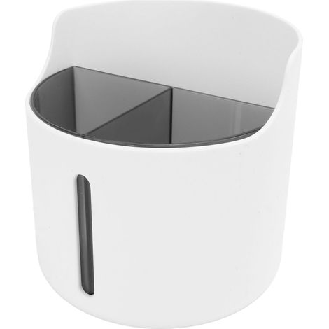 Porte-crayons multifonction à double couche, grande capacité, double compartiment, organiseur de fournitures de bureau amovible, gris (1/5)