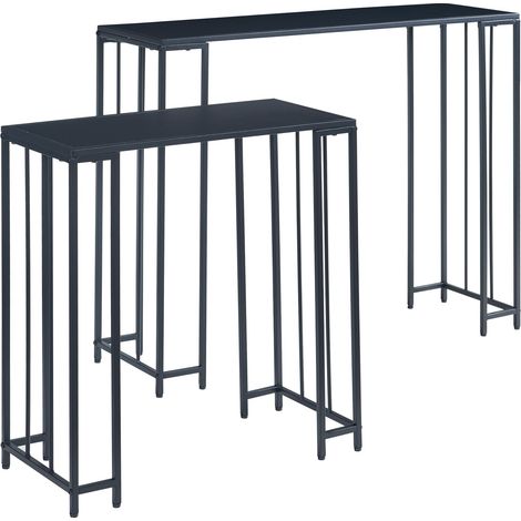 Set 2 de tables consoles gigognes diamètrersta noir