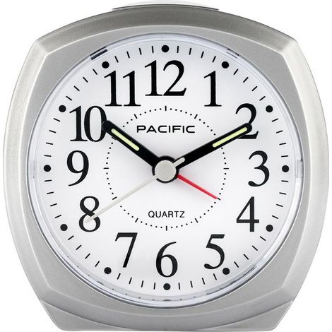 Quarz-Wecker 6102 silber Pacific