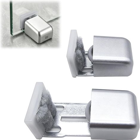 2 Pièces Guide Porte Coulissante, Ajustable Guide Portail Coulissant, Porte Guide Inférieur avec Roulement, Porte Coulissantes Accessoires pour Tous les Types, Matériel Coulissant (1/5)