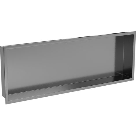 Mexen X-Wall-R Nischenregal mit Kragen 90 x 30 cm, gebürstetes Gun Grau - 19E0903010 (1/5)