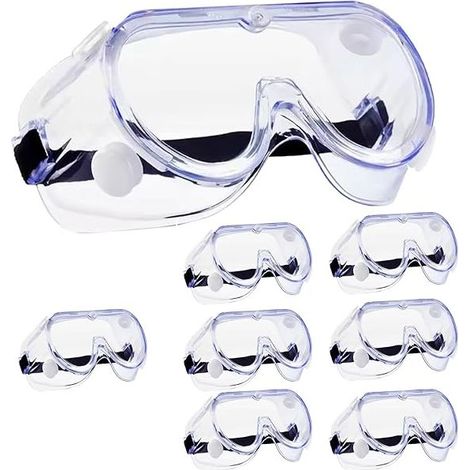 Lot de 8 Lunettes Masque de Sécurité Anti buée Résistantes aux Produits Chimiques Protection des Yeux Transparente Pour Maison, Laboratoire, Lieu de Travail (1/5)