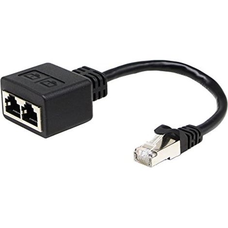 Adaptateur réseau RJ45 1 à 2,RJ45 A mâle-femelle adaptateur double (15cm) Il est utilisé pour commuter le réseau de deux ports indépendamment,et les deux ports ne peuvent pas être utilisés en (1/5)