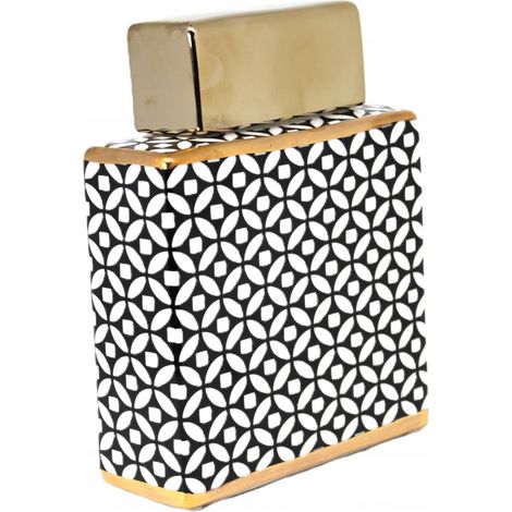 Elegante vaso decorativo in ceramica con motivo geometrico (1/5)