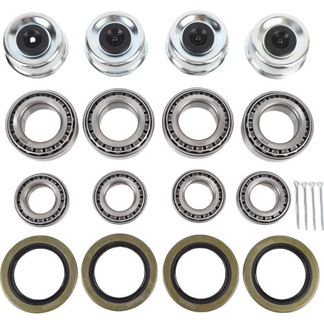 Kit de moyeu de roue de remorque, 4 jeux de roulements 25520 15123/245, 21333TB/10-10 22333TB/10-36, goupille fendue d'étanchéité adaptée aux essieux de 5200 à 6000lb (1/5)