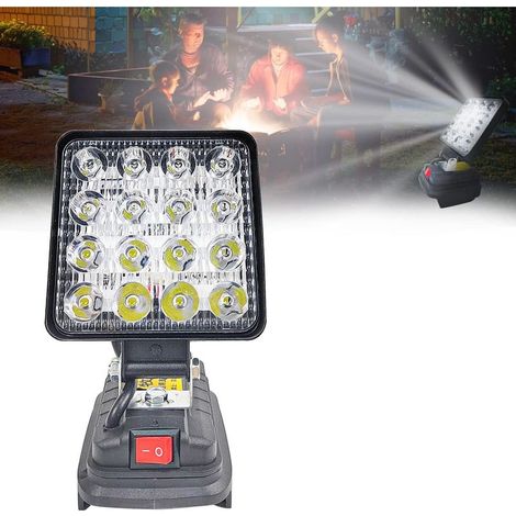 Lampe pour Makita 18V, 27W, projecteur de travail LED multifonctionnel alimenté par batterie, lampe de chantier portable, lampe torche pour batterie lithium-ion Makita 18V (1/5)