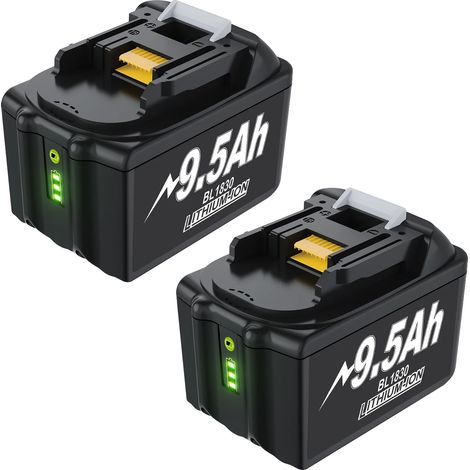 Batterie, capacité 9500mAh, large compatibilité, 2 9.5ah, 18V (1/2)