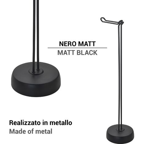 GEDY MU371400000 MINU Toallero y Columna De Pie Negro Mate - ref: MU371400000