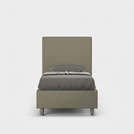 Einzelbett mit Stauraum 80x190 Kopfteil Kinderzimmer modern Focus S - Braun