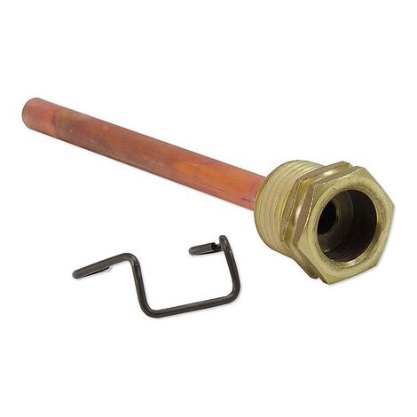 Tauchhülse 1/2'' für Temperatur-Fühler - Tauchrohr-Innen-Ø 7 mm - L 100 mm - mit Halteklammer (1/3)