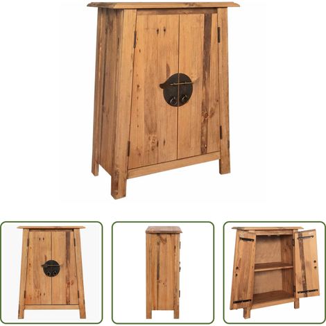 vidaXL Armoire vintage - Armoire latérale de salle de bain Pin massif 59x32x80 cm (1/5)