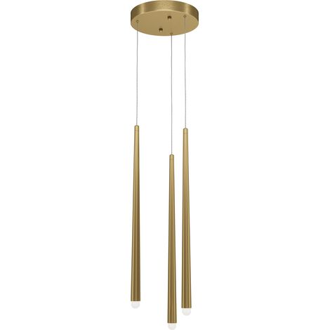 Suspension LED Maytoni Cascade 3 tubes laiton 150 cm (1/3)