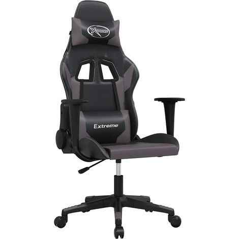 Maison Exclusive - Sedia da Gaming Nera e Grigia in Similpelle