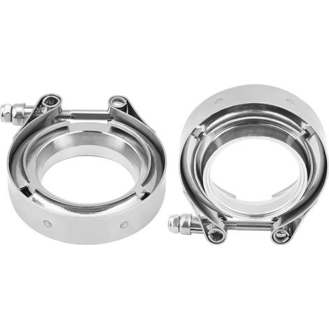 Collier de serrage en V, Kit de bride de bride en V en acier inoxydable de 2,0 pouces Bride mâle femelle pour tuyaux de descente d'échappement Turbo en acier inoxydable(2 inches) (1/5)