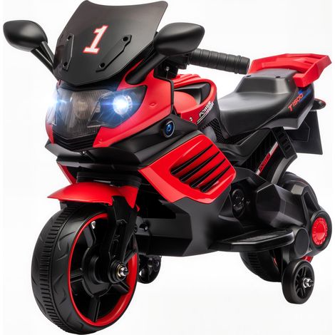 Moto elettrica per bambini 77 x 38 x 50 cm ruote laterali rimovibili autonomia 40 min design contemporaneo in PP rosso 210000638