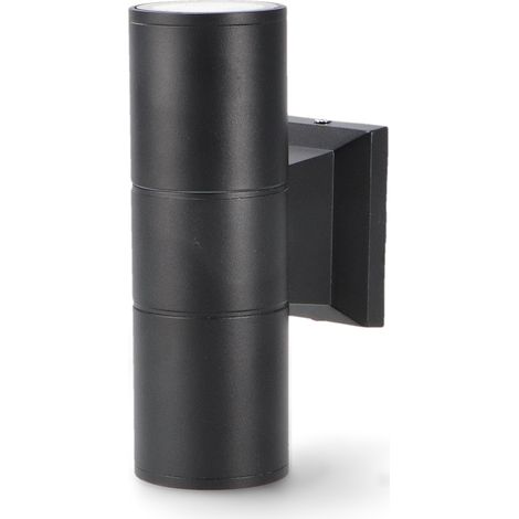 IluminaShop - Aplique de pared Tube Negro II 2XGU10 IP54