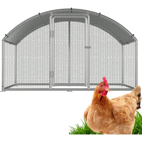 TolleTour Recinto de 3×2×2 m con techo arqueado: gallinero metálico accesible, 6 m² de superficie, puerta con cerradura, parque para gallinas y pequeños animale (1/5)