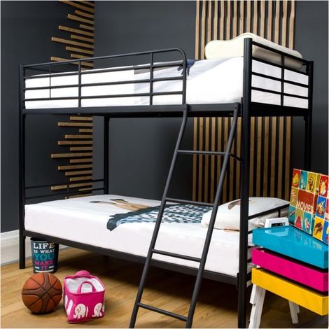 Struttura Letto a Castello 199x97x160 cm in Metallo Nero (1/5)