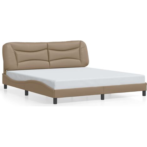Lit double,Lit adulte,Cadre de lit sans matelas Hvar cappuccino 180x200 cm similicuir CFW5359095 (1/5)