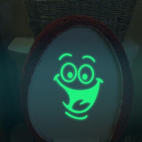 Sticker mural et abattant de WC lumineux vert - Autocollant amusant à faire soi-même pour salle de bain, accessoires WC à fermeture douce (1/5)