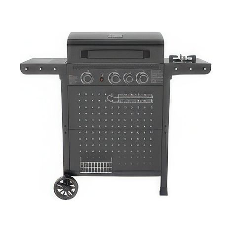 Barbecue � Gaz 3 Br�leurs 7,5 kW avec R�chaud Lat�ral et Grille en Fonte Hot 3 B