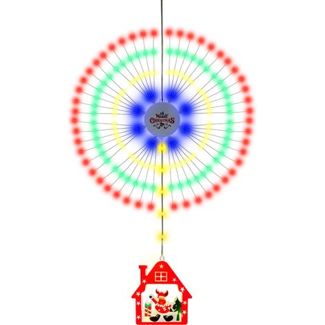 Guirlande lumineuse de Noël en forme de feu d'artifice, suspension décorative étanche IP65, lumières colorées, 8 modes d'éclairage (1/2)