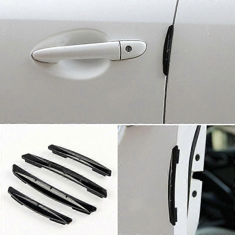 Lot de 4 protections universelles anti-rayures pour portières de voiture, accessoires de style automobile, noir. (1/5)