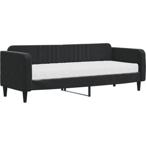 Maison Exclusive - Tagesbett mit Matratze Schwarz 80x200 cm Samt