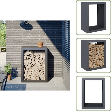 vidaXL Portant de bois de chauffage anthracite 60x40x80 cm acier (1/5)