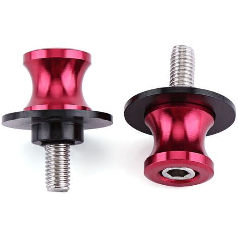 BUNTHAUS Patins de bras oscillant de béquille arrière CNC pour moto (10 mm, rouge)