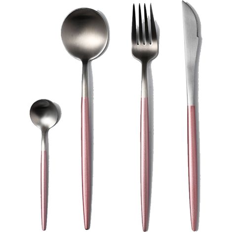 Couverts En Acier Inoxydable 304 - Service De Table Pour 8 Personnes - Fourchettes Couteaux Cuillères - Finition Satinée - Lavable En Lave-Vaisselle (1/5)