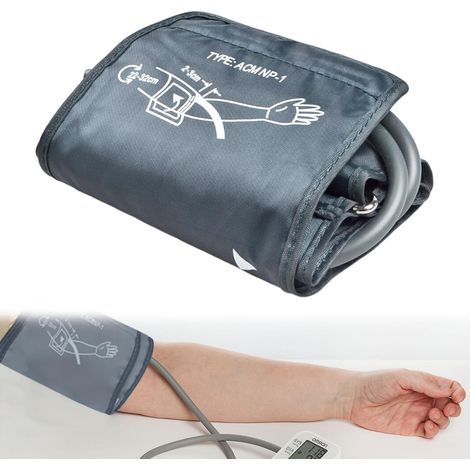 1 Brassard Tensiomètre Nylon 22-32 Cm Gris Argenté Pour Mesure Pression Artérielle Usage Domestique
