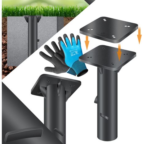 KESSER® Base universale in metallo per parasole - parasole a sbalzo - parasole a manovella ancoraggio a terra incl. guanti antracite (1/5)