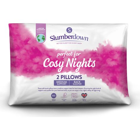 Slumberdown Cosy Nights Pillow, Medium Support, 2 Pack