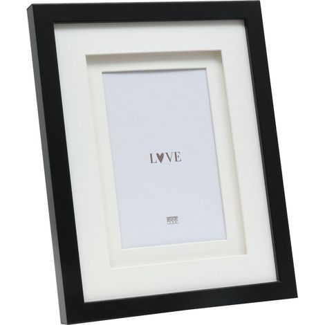 Cadre photo avec double passe-partout Noir Pour photo de 13 x 18 cm En bois MDF Pour accrocher ou poser 13x18cm (1/5)