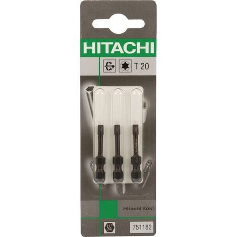 Embout 1/4" Torx T20 L.38 viss.à choc x3 HIKOKI 751182 (1/2)