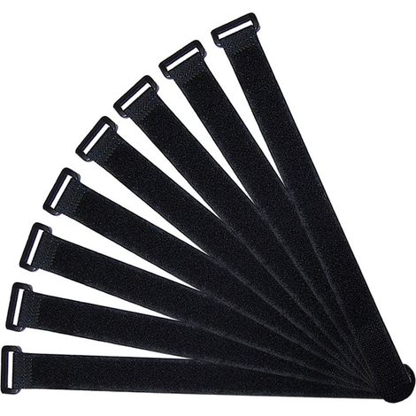 20 Pièces 40 X 2 cm Nylon Serre-Câbles, Sangles de Câbles Réutilisables, Attaches de Câble Réglables à Crochet et Boucle (Noir) (1/5)