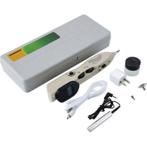 Stylo de massage rechargeable avec détecteur de points d'acupuncture, affichage numérique, appareil de stimulation électronique par acupuncture (23 x 3,5 x 4,6 cm). (1/4)